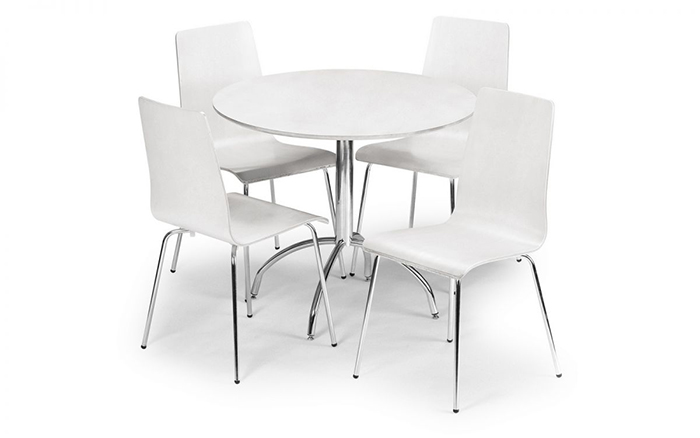 Mandy White Dining Set (4 Chairs) - Click Image to Close