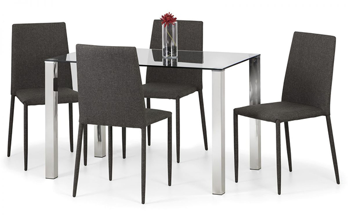 Enzo & Jazz Grey Dining Set (4 Chairs)
