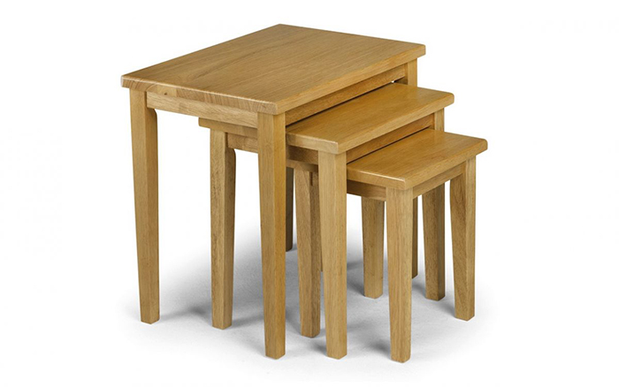 Cleo Nest of Tables In Light Oak Finish - Click Image to Close