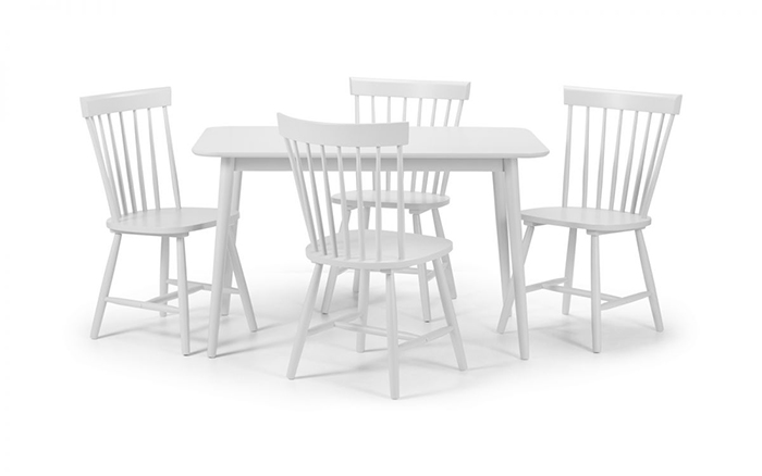 Torino White Dining Set (4 Chairs)