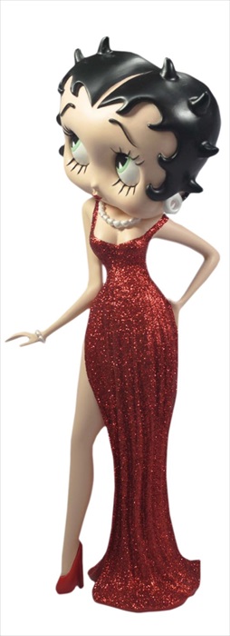 Betty Boop In Evening Dress Red Glitter - Click Image to Close