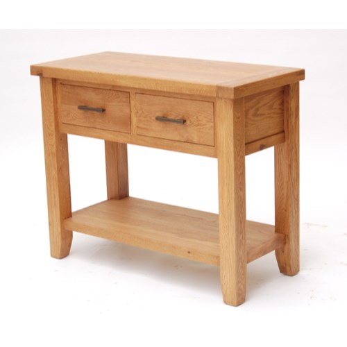 Hampshire Range Solid Oak 2 Drawer Console Table