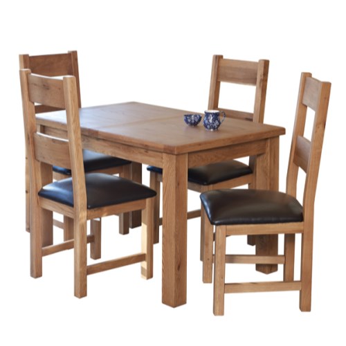 Hampshire Range Solid Oak Extending Dining Table 1200-1650mm