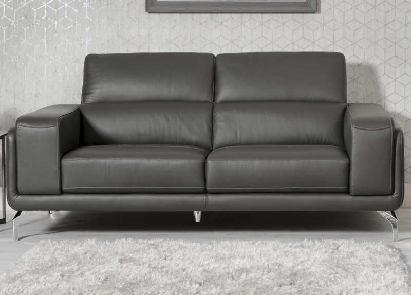 Linea Leather 3 Seater Sofa - Click Image to Close