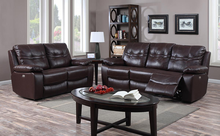 Rockport Power Leather Two Seater Recliner - Click Image to Close