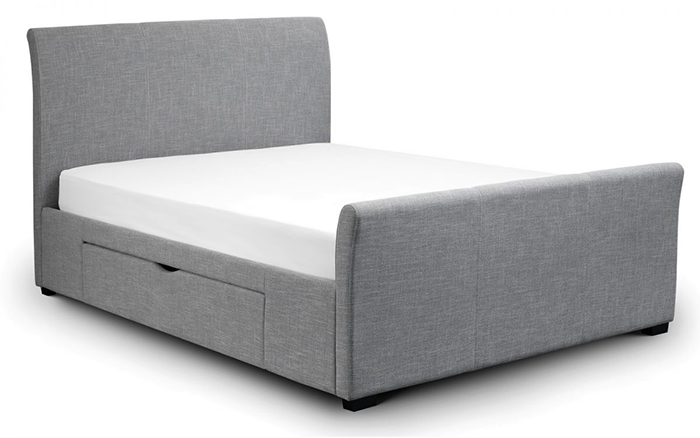 Capri Fabric Bed with 2 Drawers Double