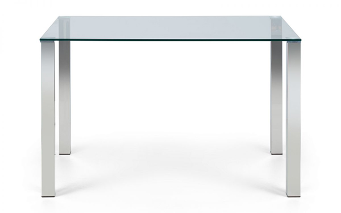 Enzo Chrome & Glass Compact Dining Table - Click Image to Close