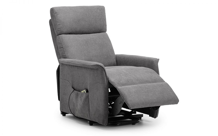 Helena Rise & Recliner Charcoal Fabric