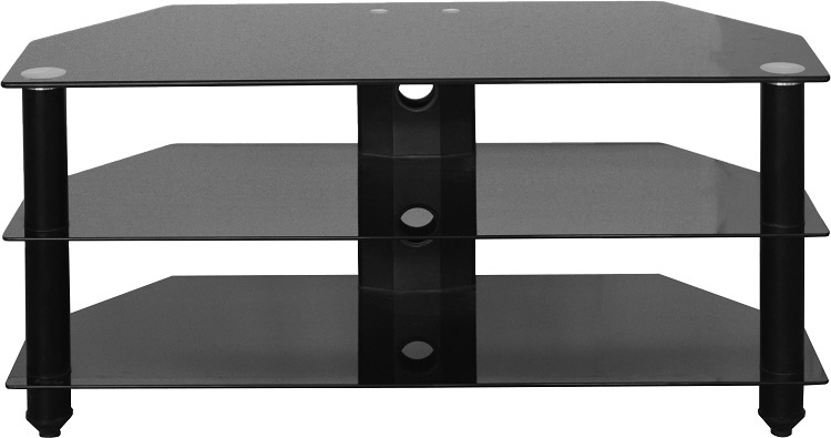 Bromley TV Stand in Black Glass - Click Image to Close