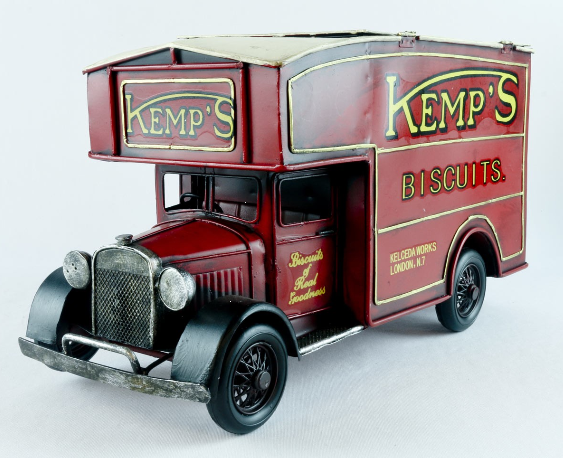 Repro Tin Plate Old Kemps Storage Box Van
