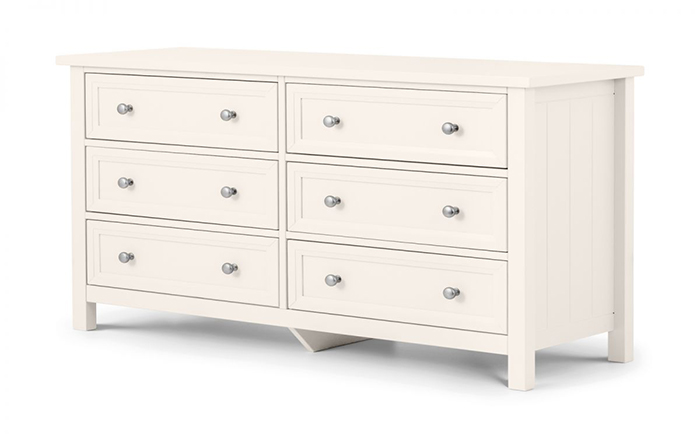 Maine 6 Drawer Wide Chest Surf White Finish 349 00 Tbs