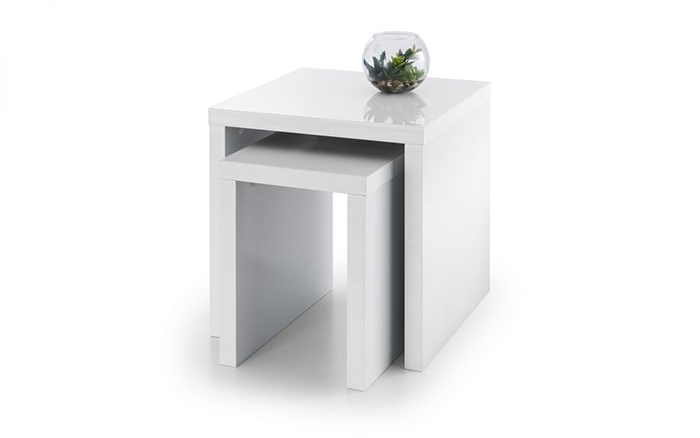 Metro High Gloss Nest of Tables White - Click Image to Close