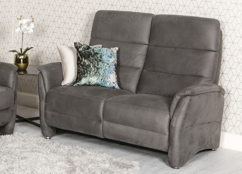 Oslo 2 Seater Sofa In Grey Fabric - Click Image to Close