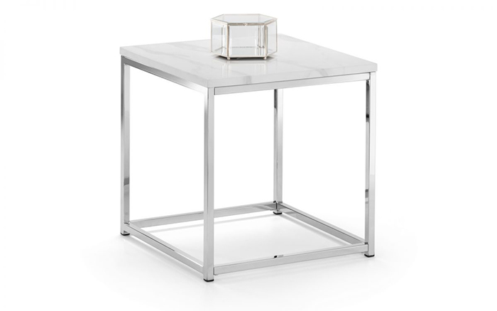 Scala White Marble Top Lamp Table - Click Image to Close