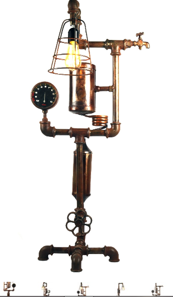 Steampunk Lamp Large Single - Click Image to Close