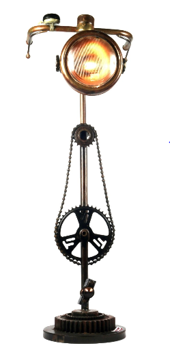 Steampunk Bicycle Table Lamp - Click Image to Close
