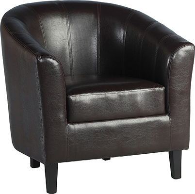 Tempo Tub Chair In Brown Faux Leather - Click Image to Close
