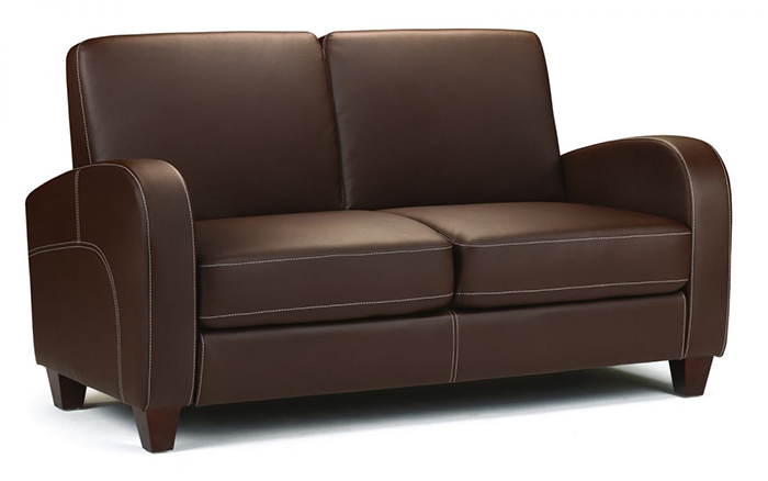 Vivo 2 Seater Sofa in Chestnut Faux Leather - Click Image to Close