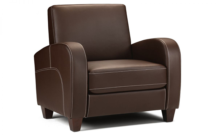 Vivo Armchair in Chestnut Faux Leather - Click Image to Close